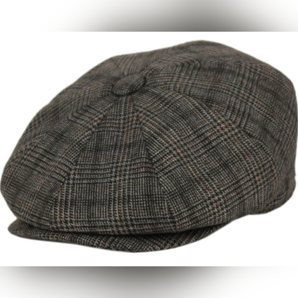 GENISEN Men's Classic 8 Panel Wool Blend Newsboy Snap Brim Collection Hat - Picture 2 of 5